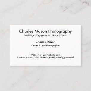 Simple Photographer Two Side Design Business Card