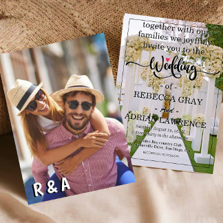 Simple Photographic Wedding Modern Minimalist Invitation