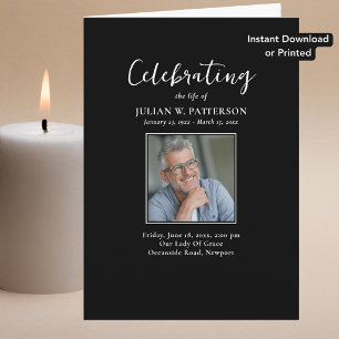 Simple Photos Digital Celebration of Life Program Card