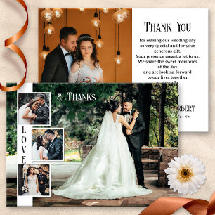 Simple Photos Wedding Thank You Card