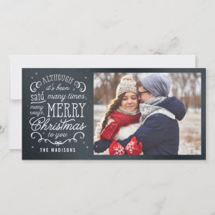 Simple Phrase Editable Colour Holiday Photo Card