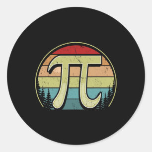Simple Pi Symbol National Pi Day Men Women Math Te Classic Round Sticker