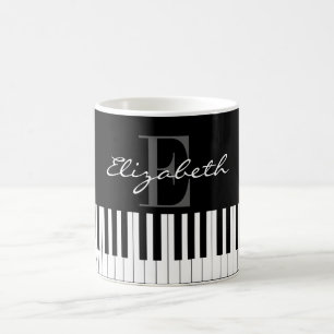 Simple Piano Monogram Design Coffee Mug