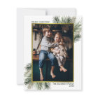 Simple Pine Branches & Gold Photo Frame Christmas