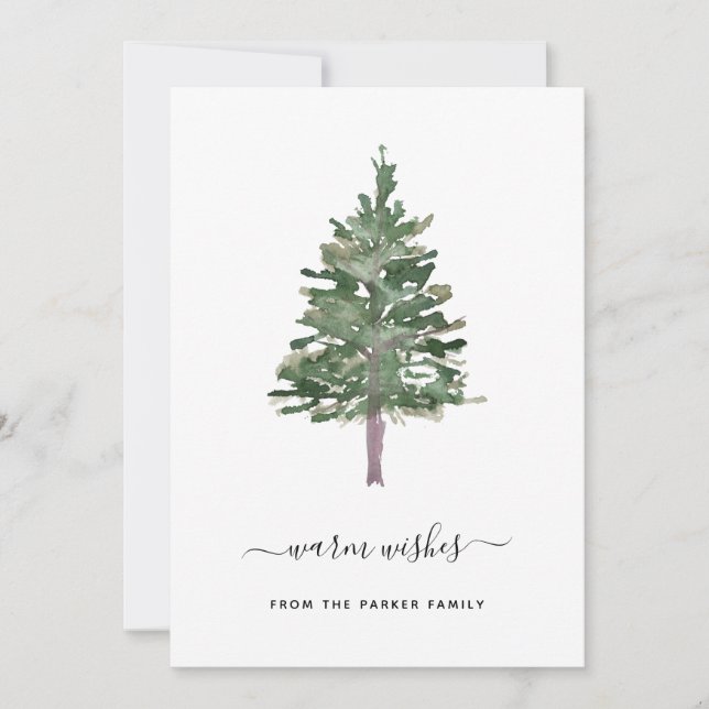 Simple Pine Holiday Card (Front)