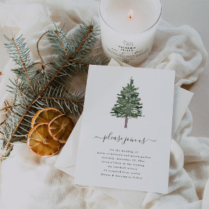 Simple Pine   Holiday Wedding Invitation