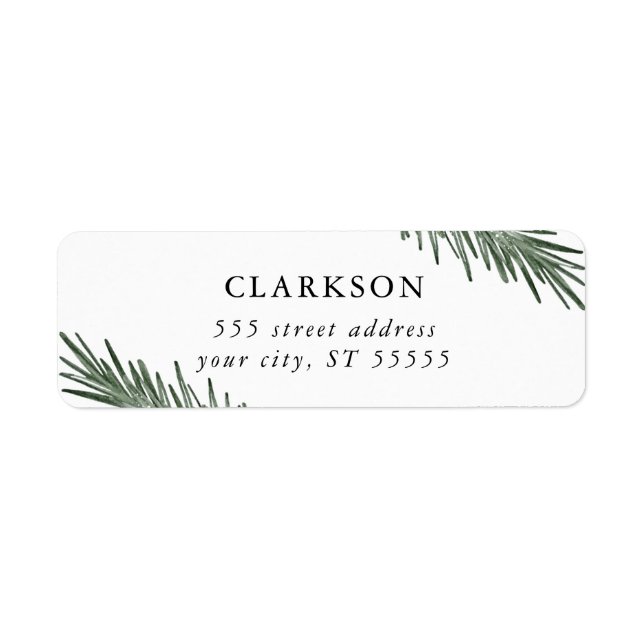 Simple Pine Sprigs Return Address Labels (Front)
