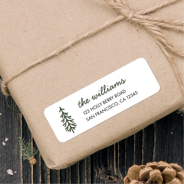 Simple Pine Tree  Return Address Labels (Creator Uploaded)
