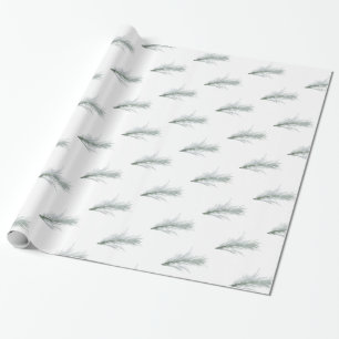 Simple Pine Wreath Christmas Holiday Wrapping Paper