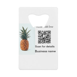 Simple pineapple fruit food q r code business deta