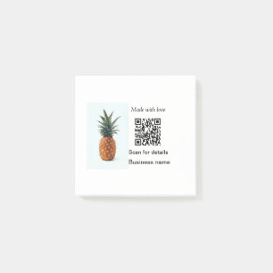 Simple pineapple fruit food q r code business deta post-it notes