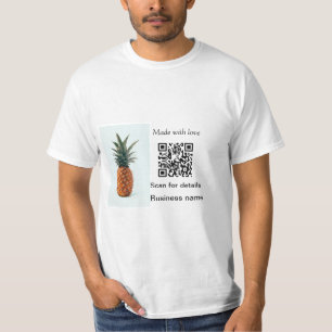 Simple pineapple fruit food q r code business deta T-Shirt