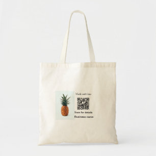 Simple pineapple fruit food q r code business deta tote bag