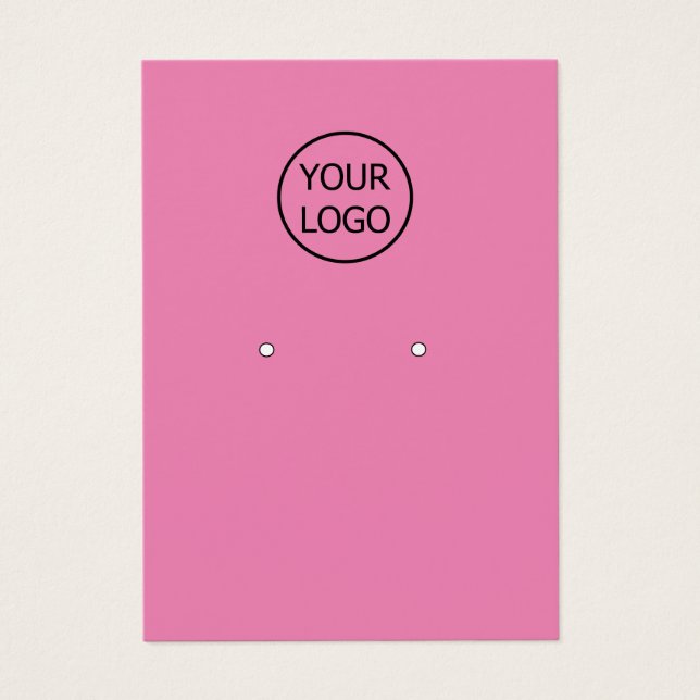 simple pink add your logo custom earrings display (Front)