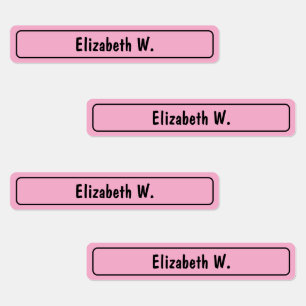Simple Pink and Black Girl's Name Template