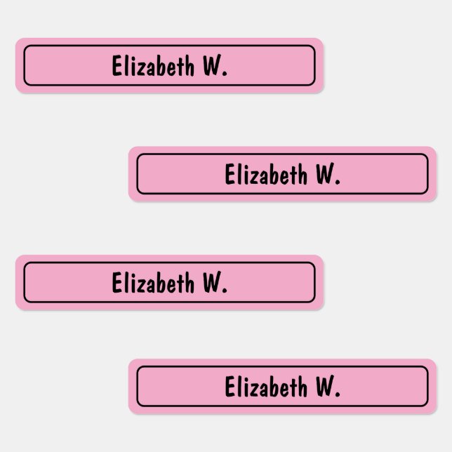 Simple Pink and Black Girl's Name Template (Group)