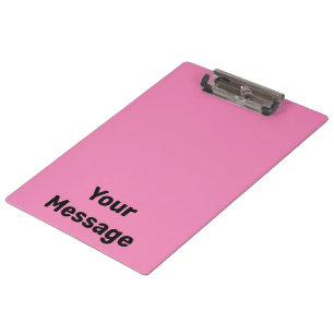 Simple Pink and Black Your Message Text Template Clipboard