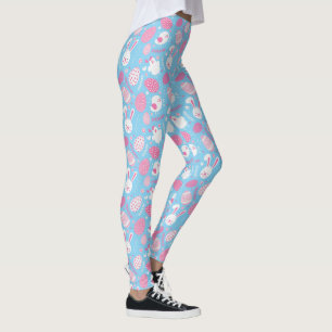 Simple Pink and Blue Easter Pattern   Leggings