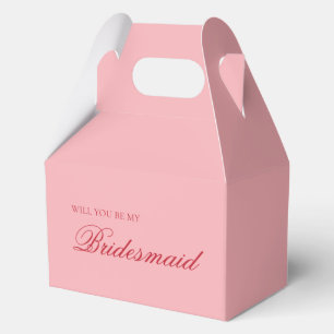 Simple Pink and Red Bridesmaid Proposal Box