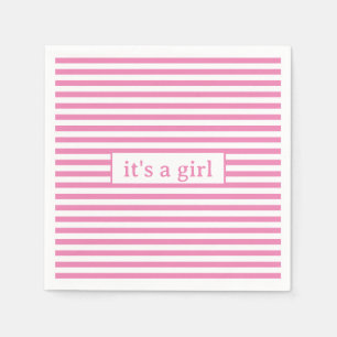 Simple Pink and White Stripes Napkin