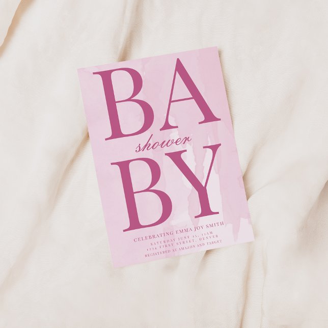 Simple Pink Baby Shower Invitation (Creator Uploaded)
