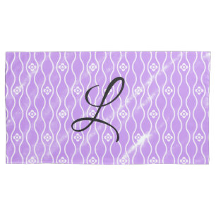 Simple pink black watercolor add your monogram th pillowcase