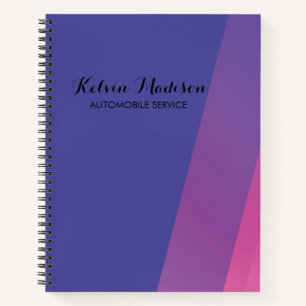 Simple pink blue diagonal lines notebook