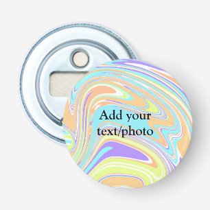 Simple pink blue orange yellow abstract add name t bottle opener