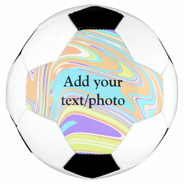 Simple pink blue orange yellow abstract add name t football (Front)