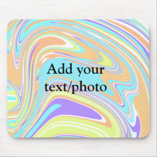 Simple pink blue orange yellow abstract add name t mouse mat