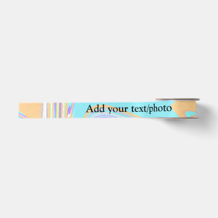 Simple pink blue orange yellow abstract add name t satin ribbon
