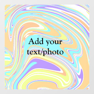 Simple pink blue orange yellow abstract add name t window cling