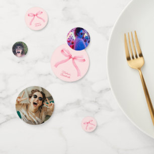 Simple Pink Bow Girly Coquette Bachelorette Party Confetti