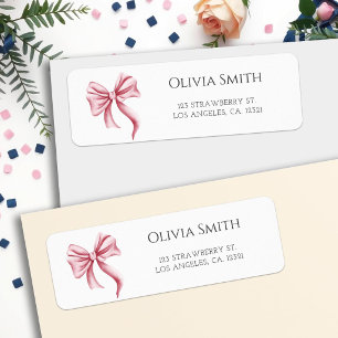 Simple Pink Bow Return Address