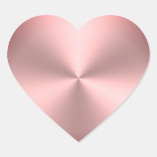 Simple Pink Brushed Metal Look   Radial Heart Sticker