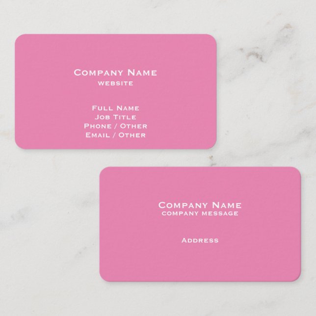 Simple Pink Business Card (Front/Back)