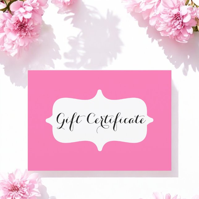 Simple Pink Business Gift Certificate Card (Creator Uploaded)