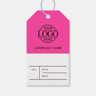 Simple Pink Business Logo Clothing Price Hang Tag