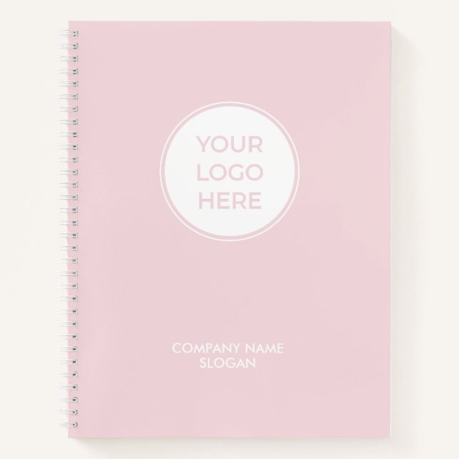 Simple Pink Business Logo Notebook (Front)