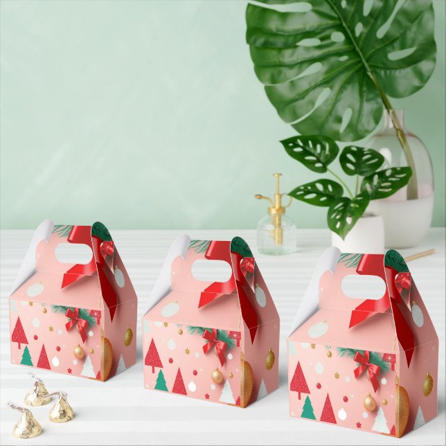 simple pink christmas favour box (Multiple)