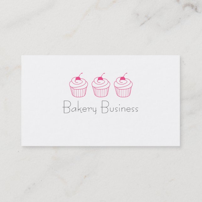 Simple pink cupcake business cards (Back)