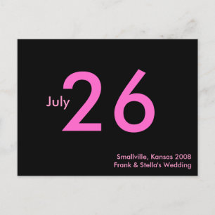 Simple Pink Customisable Save the Date Announcement Postcard