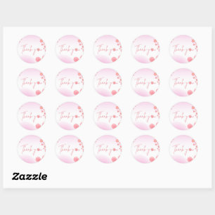 Simple pink daisy flower thank you baby shower  classic round sticker