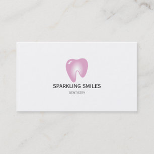 Simple Pink Dentist Business Card