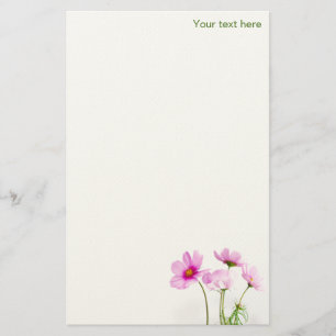 Simple Pink Flowers Stationery
