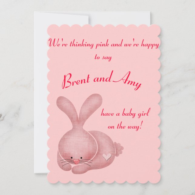 Simple Pink Girl Couples Baby Shower Invitation (Front)