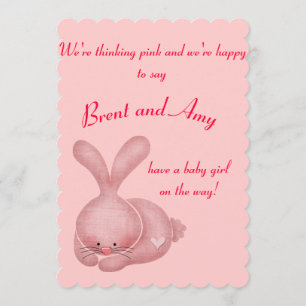 Simple Pink Girl Couples Baby Shower Invitation