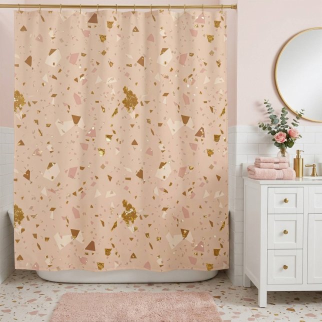 Simple Pink Glitter  Shower Curtain (Creator Uploaded)