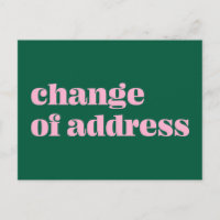 Simple Pink Green Change of Address Announcement