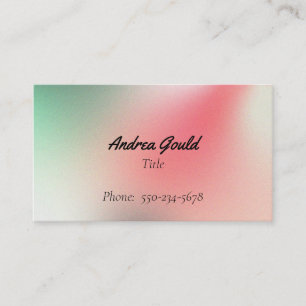 Simple Pink Green Gradient Business Card
